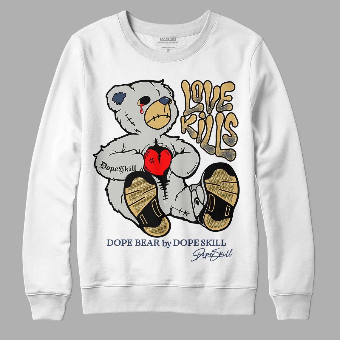 A Ma Maniere x Jordan 5 Dawn “Photon Dust” DopeSkill Sweatshirt Love Kills Graphic Streetwear - White