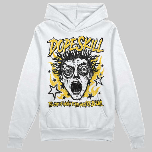 Yellow Sneakers DopeSkill Hoodie Sweatshirt Root of Evil Graphic Streetwear - White 