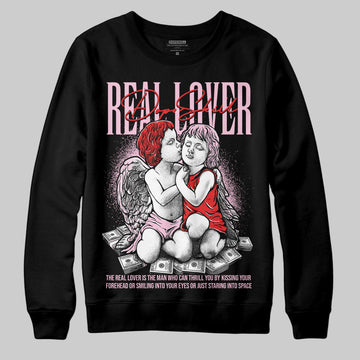 Awake NY x Air Jordan 5 Arctic Pink DopeSkill Sweatshirt Real Lover Graphic Streetwear - Black