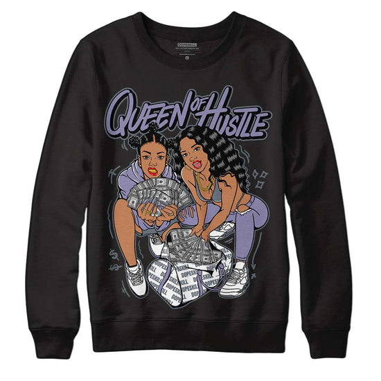 Jordan 5 Retro Low Indigo Haze DopeSkill Sweatshirt Queen Of Hustle Graphic Streetwear - Black