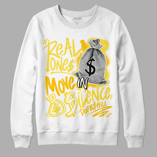 Jordan 11 Low 'Yellow Snakeskin' DopeSkill Sweatshirt Real Ones Move In Silence Graphic Streetwear - White