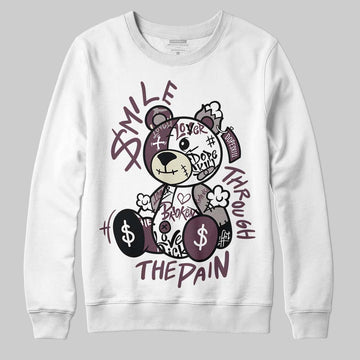 A Ma Maniére x Air Jordan 5 “Violet Ore” DopeSkill Sweatshirt Smile Through The Pain Graphic Streetwear - White