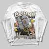 Jordan 5 Retro Reverse Metallic DopeSkill Long Sleeve T-Shirt Get Rich Graphic Streetwear - White