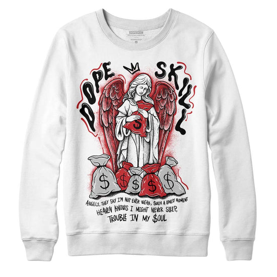 Jordan 12 “Red Taxi” DopeSkill Sweatshirt Angels Graphic Streetwear - White 