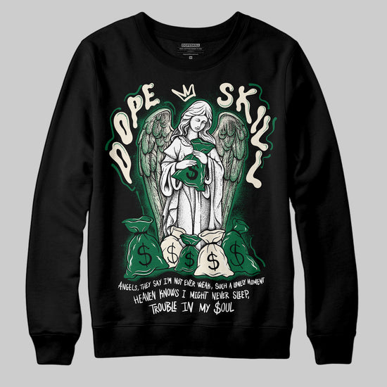 Jordan 13 GS “Pine Green” DopeSkill Sweatshirt Angels Graphic Streetwear - Black