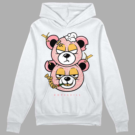 Jordan 3 GS “Red Stardust” DopeSkill Hoodie Sweatshirt New Double Bear Graphic Streetwear - White 