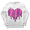 Jordan 4 GS “Hyper Violet” DopeSkill Long Sleeve T-Shirt Slime Drip Heart Graphic Streetwear - White