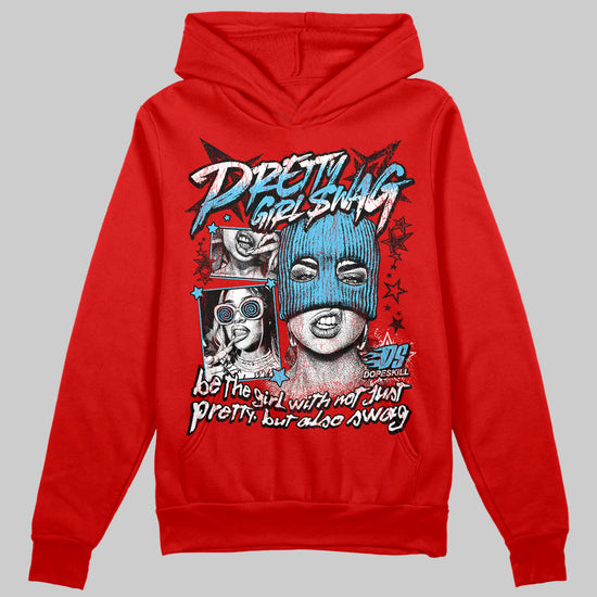 Red Sneakers DopeSkill Red Hoodie Sweatshirt Pretty Girl Swag Graphic Streetwear