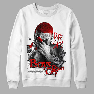 Jordan 4 Retro Red Cement DopeSkill Sweatshirt Boys Don't Cry Graphic Streetwear - White 