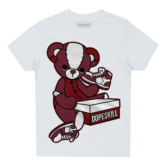 Jordan 1 Retro High OG “Team Red” DopeSkill Toddler Kids T-shirt Sneakerhead BEAR Graphic Streetwear - White