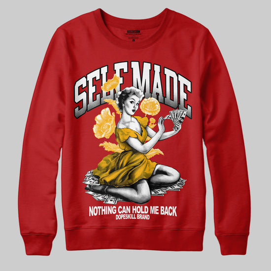 Red Sneakers DopeSkill Sweatshirt Self Made Graphic Streetwear - Red 