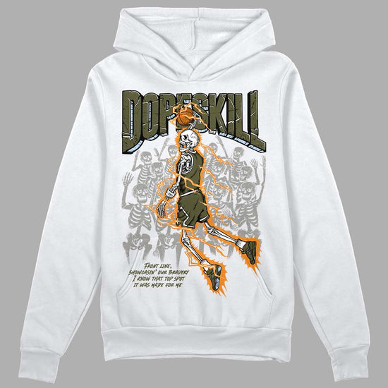 Jordan 5 "Olive" DopeSkill Hoodie Sweatshirt Thunder Dunk Graphic Streetwear - White 