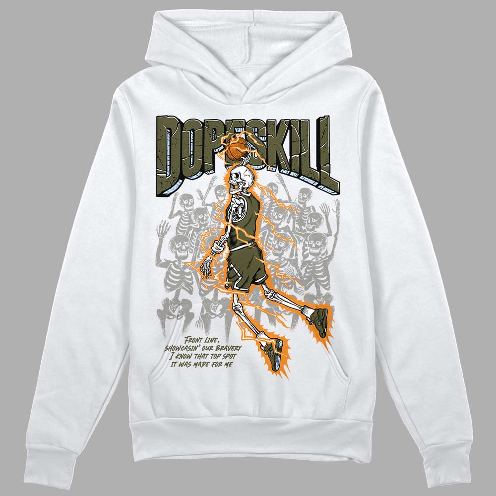 Jordan 5 "Olive" DopeSkill Hoodie Sweatshirt Thunder Dunk Graphic Streetwear - White 