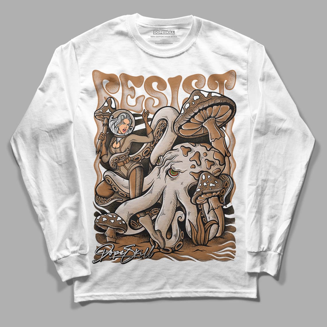 Jordan 3 Retro Palomino DopeSkill Long Sleeve T-Shirt Resist Graphic Streetwear - White