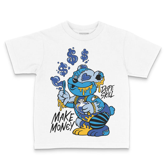 Royal Blue Sneakers DopeSkill Toddler Kids T-shirt Make Money Graphic Streetwear - White