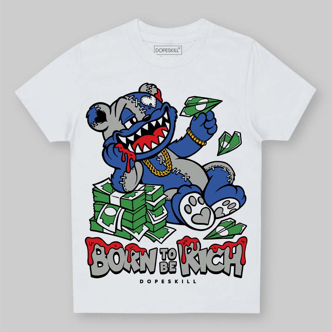Jordan 3 “Lucky Shorts” DopeSkill Toddler Kids T-shirt Born To Be Rich Graphic Streetwear - White