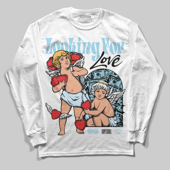 Vans Knu Stack Vintage Satin Dream Blue DopeSkill Long Sleeve T-Shirt Looking For Love Graphic Streetwear - White