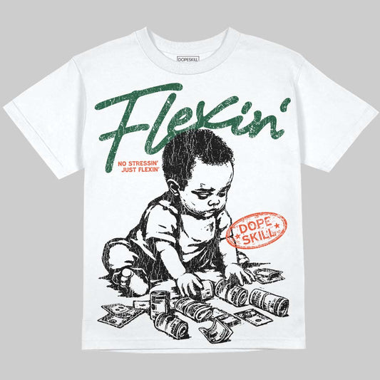 Dunk Low Team Dark Green Orange DopeSkill Oversize Print T-Shirt Flexin' Graphic Streetwear