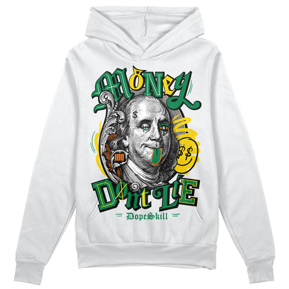 Green Sneakers DopeSkill Hoodie Sweatshirt Money Don't Lie Graphic Streetwear - White 