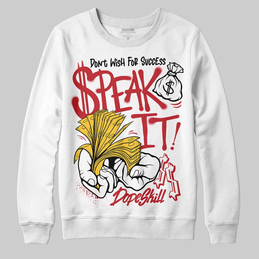 Jordan 14 Retro Ferrari (2025) DopeSkill Sweatshirt Speak It Graphic Streetwear - White