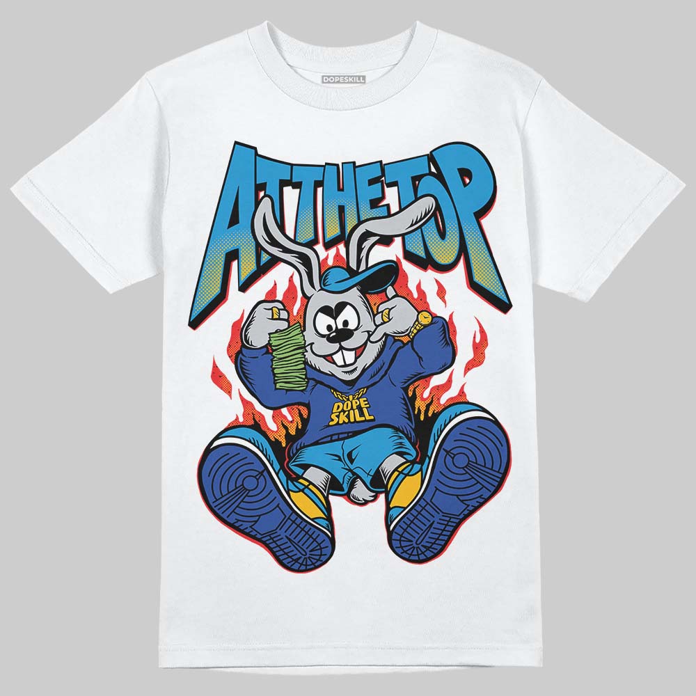 Royal Blue Sneakers DopeSkill T-Shirt At The Top Graphic Streetwear - White