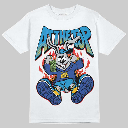 Royal Blue Sneakers DopeSkill T-Shirt At The Top Graphic Streetwear - White