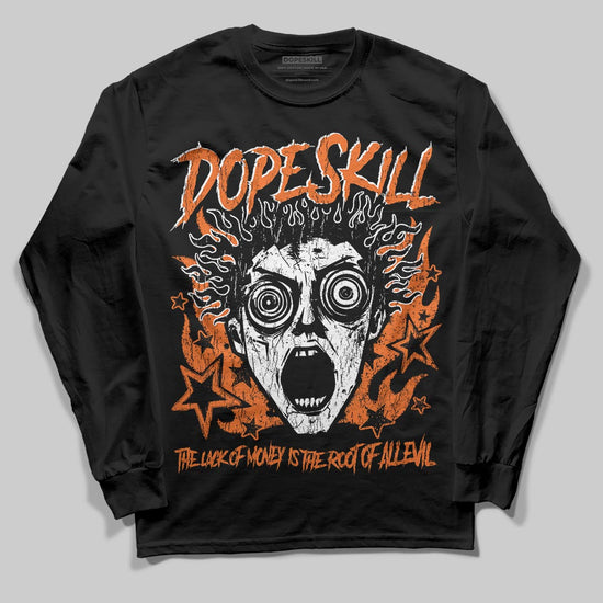 Orange, Black and White Sneakers DopeSkill Long Sleeve T-Shirt Root of Evil Graphic Streetwear - Black