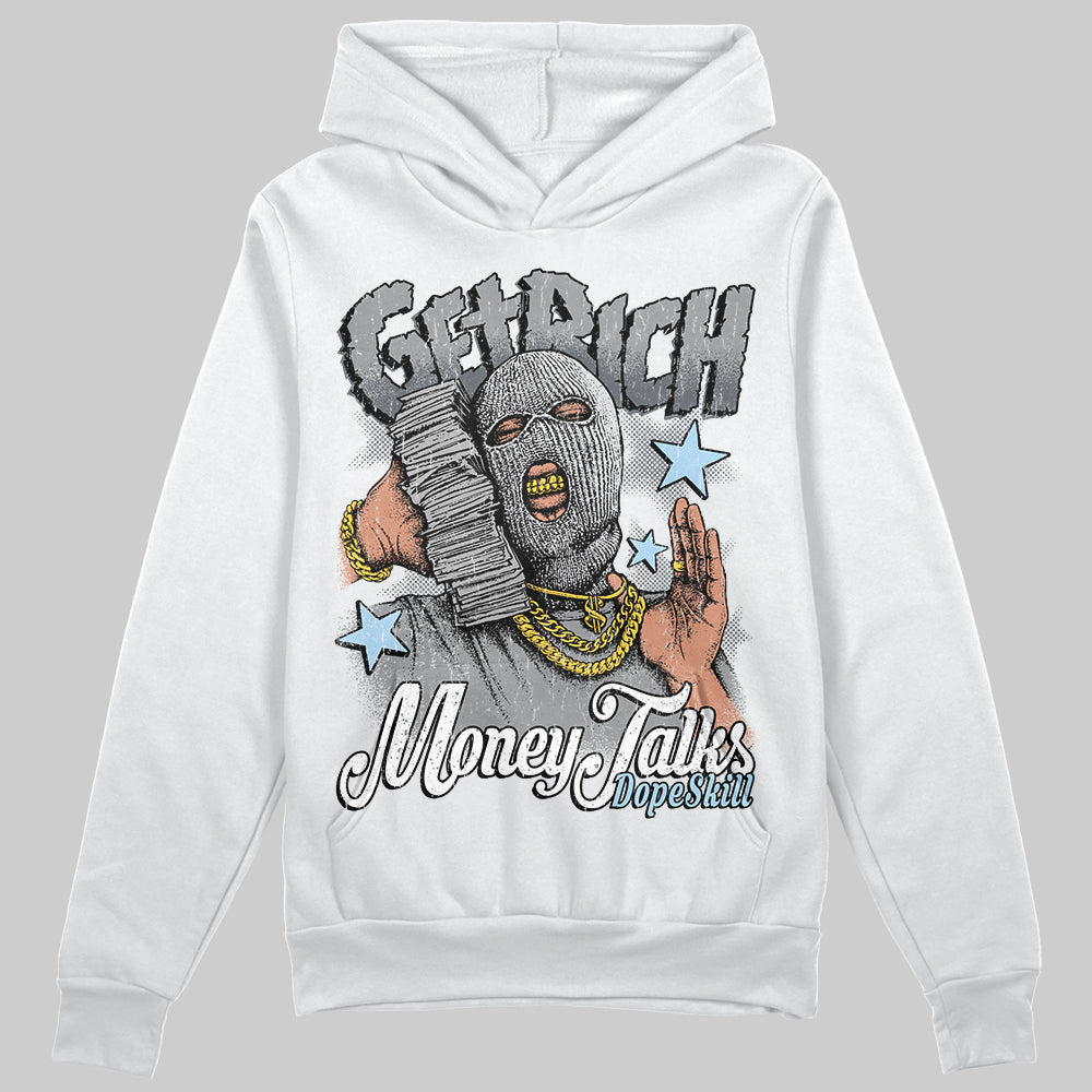 Jordan 5 Retro Wolf Grey (2026) DopeSkill Hoodie Sweatshirt Get Rich Graphic Streetwear - White