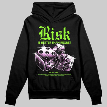 Neon Green Sneakers DopeSkill Hoodie Risk Is Better Than Regret Graphic Streetwear - Black