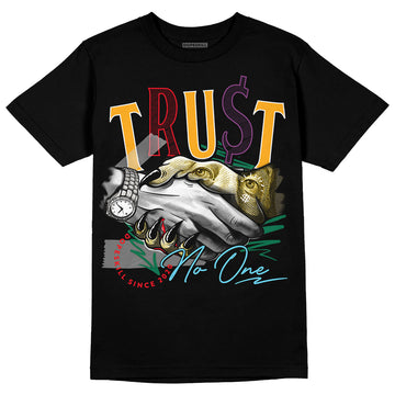 Jordan 1 Mid GS 'Six Championships' DopeSkill T-Shirt Trust No One Graphic Streetwear - Black