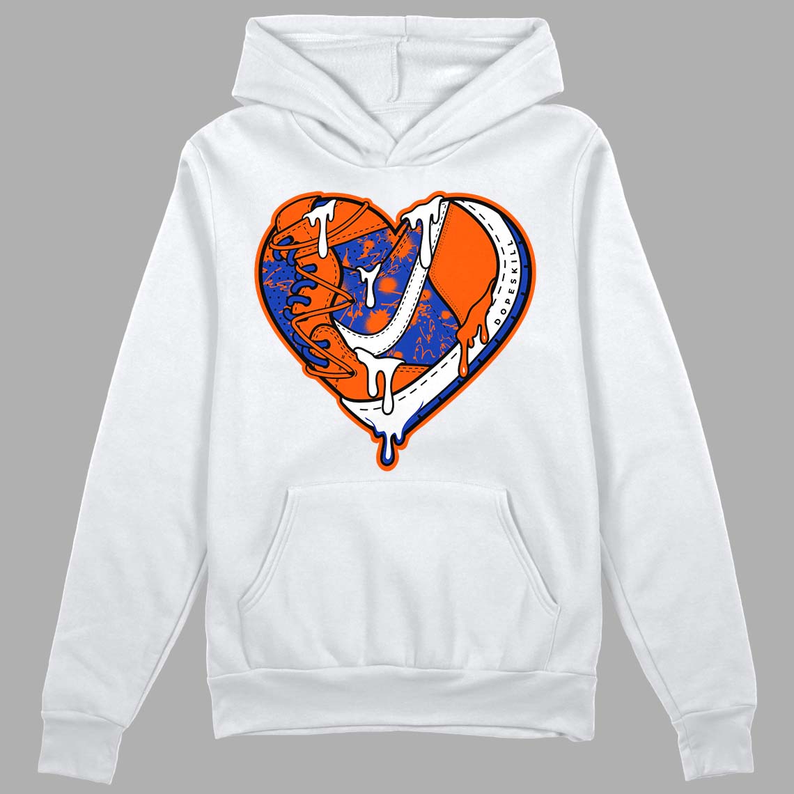 Dunk Low Futura Orange Blaze DopeSkill Hoodie Sweatshirt Heart Jordan 1 Graphic Streetwear - White