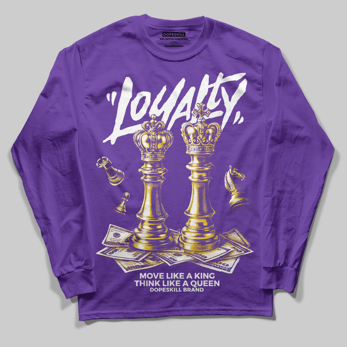 PURPLE Sneakers DopeSkill Long Sleeve T-Shirt Loyalty Graphic Streetwear - Purple