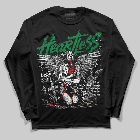 Jordan 5 “Lucky Green” DopeSkill Long Sleeve T-Shirt Heartless Graphic Streetwear - Black