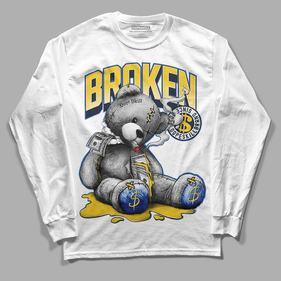 Dunk Low Vintage “Michigan” DopeSkill Long Sleeve T-Shirt Sick Bear Graphic Streetwear - White