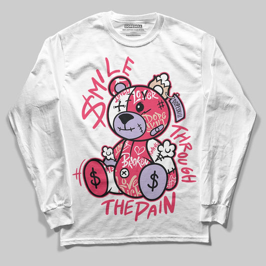 Jordan 5 Low “Peanut Butter Jelly” DopeSkill Long Sleeve T-Shirt Smile Through The Pain Graphic Streetwear - White