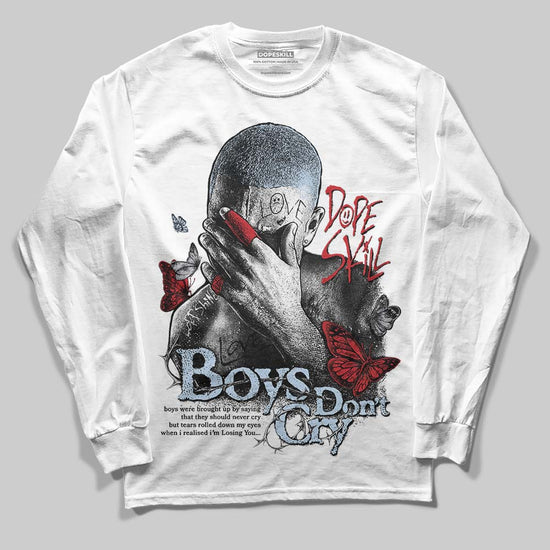 Jordan 5 Retro OG Black Metallic Reimagined DopeSkill Long Sleeve T-Shirt Boys Don't Cry Graphic Streetwear - White