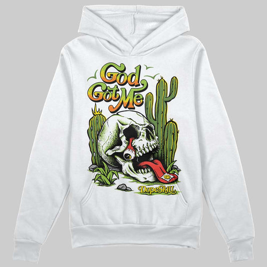 Dunk Low 'Chlorophyll' DopeSkill Hoodie Sweatshirt God Got Me Graphic Streetwear - White 