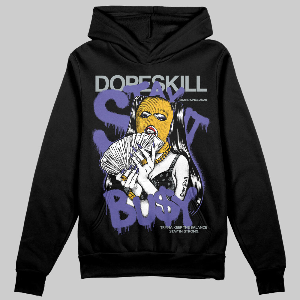 Jordan 4 Retro Lakers DopeSkill Hoodie Sweatshirt Stay It Busy Graphic Streetwear - Black