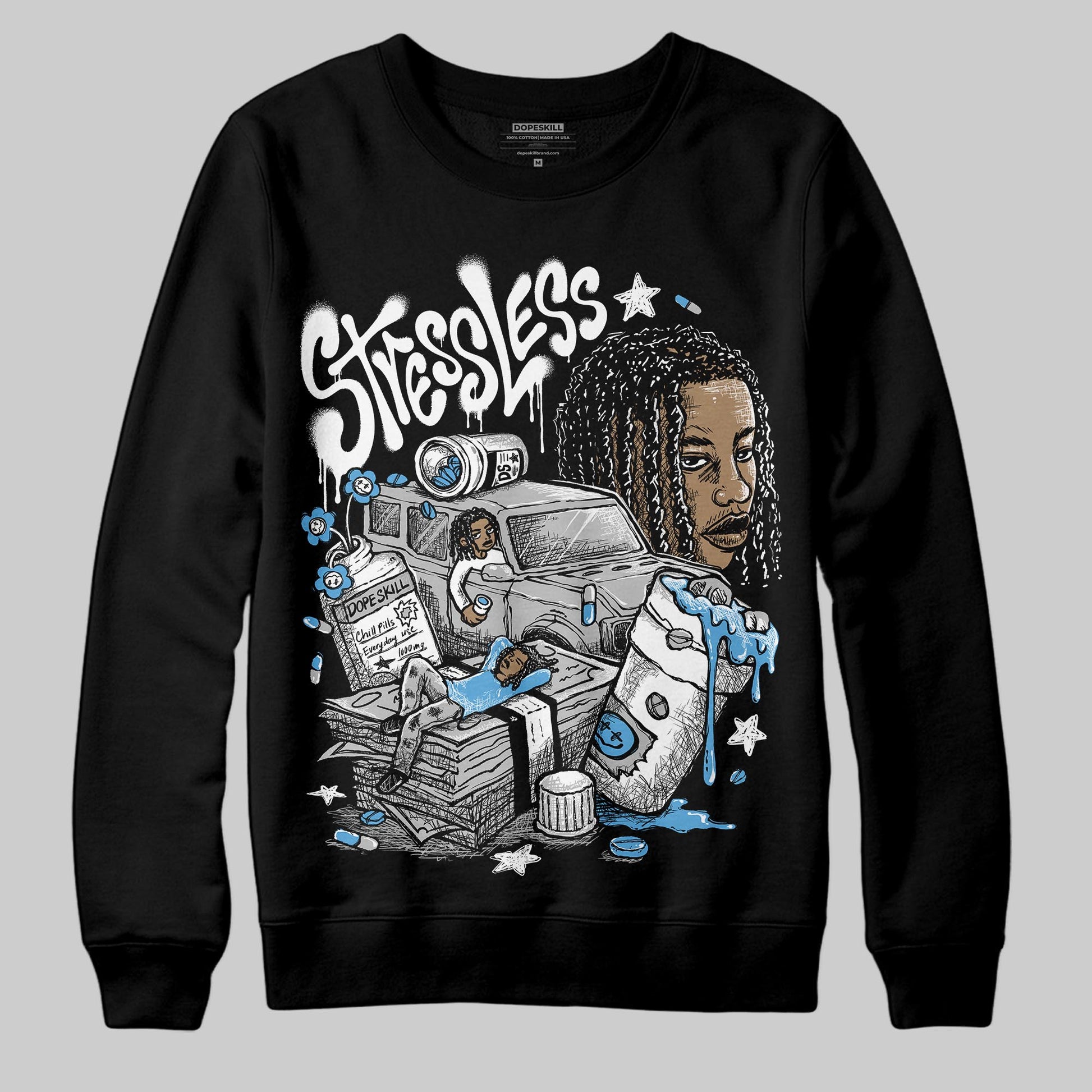 Jordan 10 OG “Steel” DopeSkill Sweatshirt Stressless Graphic Streetwear - Black
