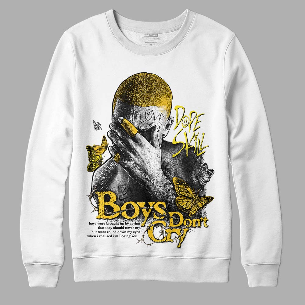 Jordan 4 Retro “Vivid Sulfur” DopeSkill Sweatshirt Boys Don't Cry Graphic Streetwear - White 