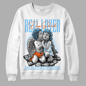 Dunk Low Futura University Blue DopeSkill Sweatshirt Real Lover Graphic Streetwear - White