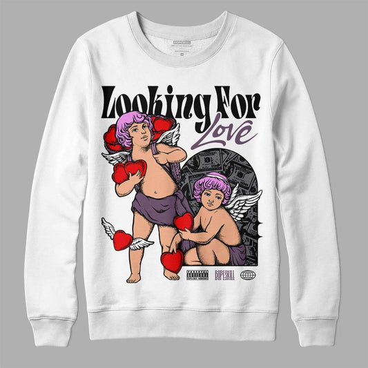 Jordan 2 “Mauve/Off-Noir” DopeSkill Sweatshirt Looking For Love Graphic Streetwear - White