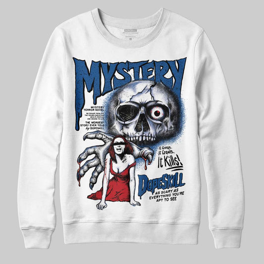 Jordan 1 Low OG “Storm Blue” DopeSkill Sweatshirt Mystery Ghostly Grasp Graphic Streetwear - White