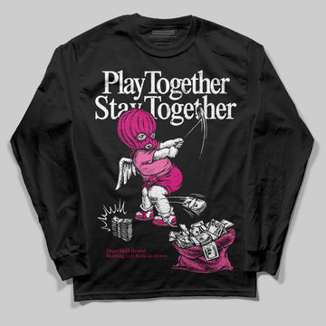 Rick Owens Pink Leather Low Sneakers DopeSkill Long Sleeve T-Shirt Play together, Stay together Graphic Streetwear - Black