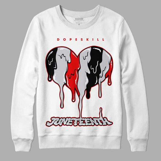 Jordan 2 Retro "Black Cement" DopeSkill Sweatshirt Juneteenth Heart Graphic Streetwear - White