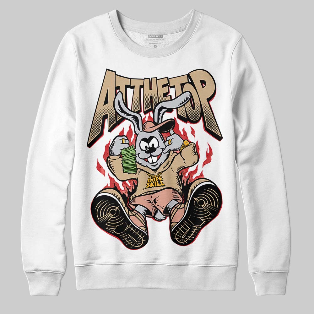 TAN Sneakers DopeSkill Sweatshirt At The Top Graphic Streetwear - White 
