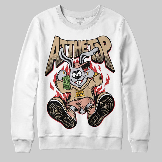 TAN Sneakers DopeSkill Sweatshirt At The Top Graphic Streetwear - White 