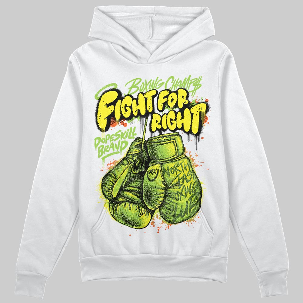 Neon Green Sneakers DopeSkill Hoodie Sweatshirt Fight For Right Graphic Streetwear - White