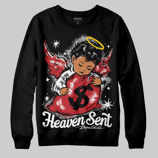 Jordan 11 Retro Low Bred (2025) DopeSkill Sweatshirt Heaven Sent Graphic Streetwear - Black