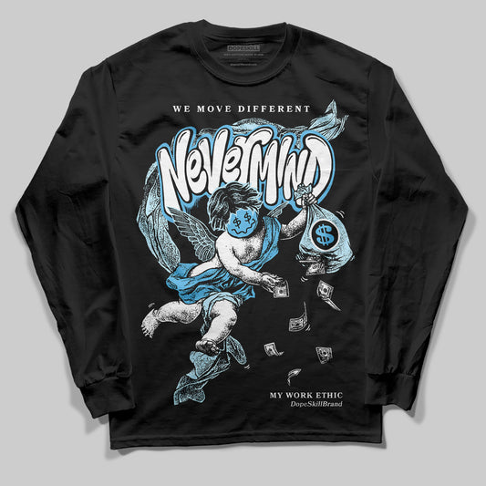 Jordan 11 Retro Legend Blue DopeSkill Long Sleeve T-Shirt Nevermind Graphic Streetwear - Black